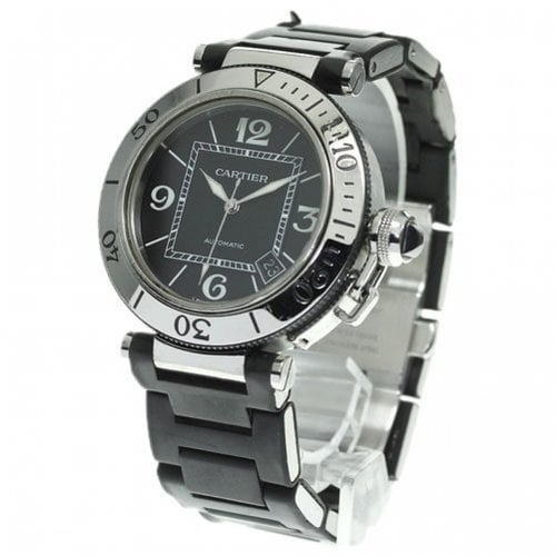 Pre-owned Cartier Pasha Seatimer Watch In Black