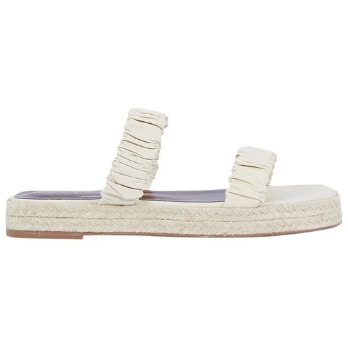 Pre-owned Staud Leather Espadrilles In White