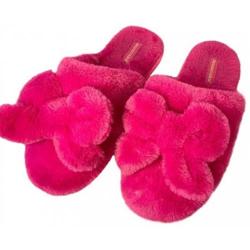 Pre-owned Juicy Couture Faux Fur Sandals In Pink