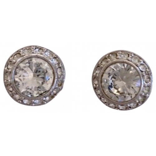 Pre-owned Swarovski Crystal Earrings In White