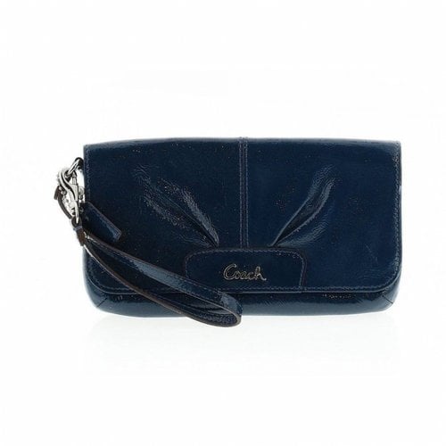 Pre-owned Coach Leather Clutch Bag In Blue