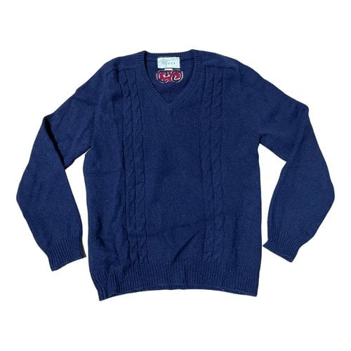 Pre-owned Gucci Wool Pull In Navy