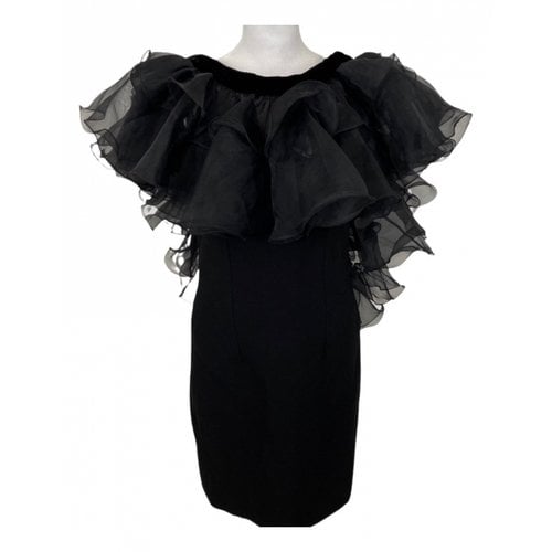 Pre-owned Bob Mackie Wool Mini Dress In Black