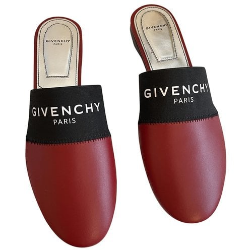 Pre-owned Givenchy Leather Sandals In Burgundy
