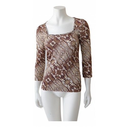 Pre-owned Just Cavalli Jersey Top In Beige