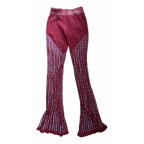 Pre-owned Philipp Plein Large Pants In Red