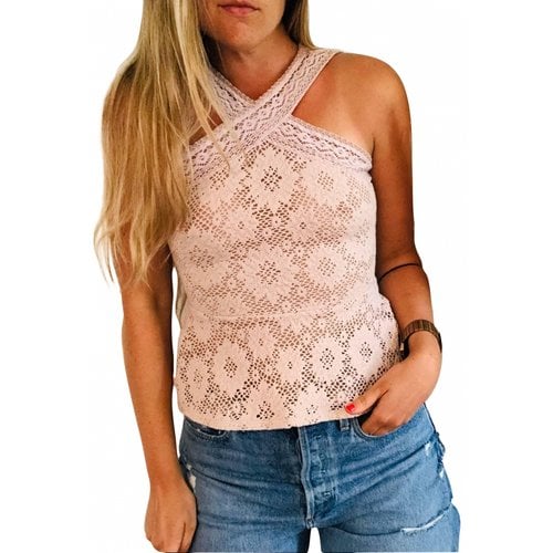 Pre-owned Bcbg Max Azria Lace Blouse In Pink