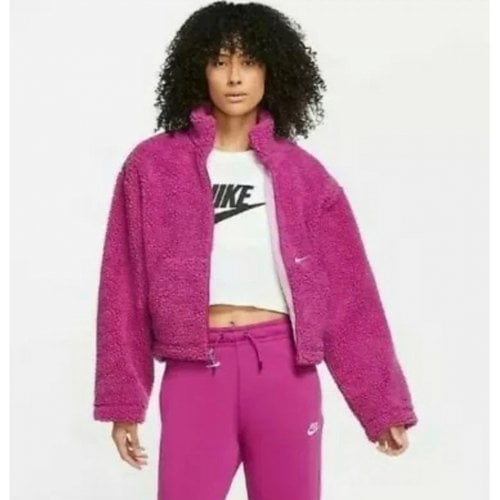Pre-owned Nike Faux Fur Jersey Top In Purple
