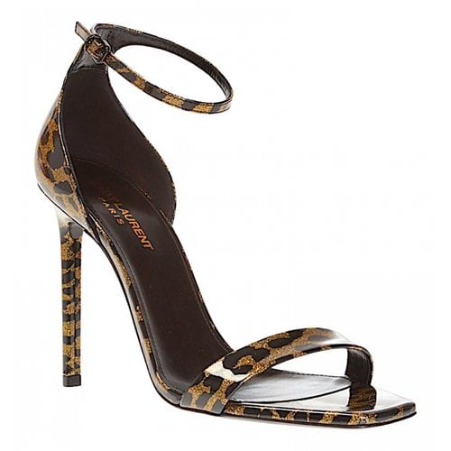 Pre-owned Saint Laurent Patent Leather Sandals In Brown