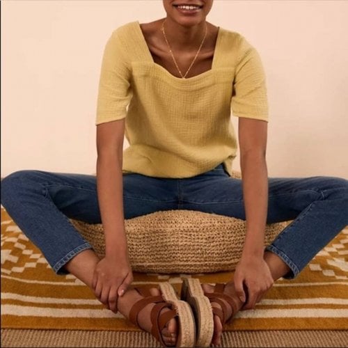 Pre-owned Madewell Blouse In Yellow
