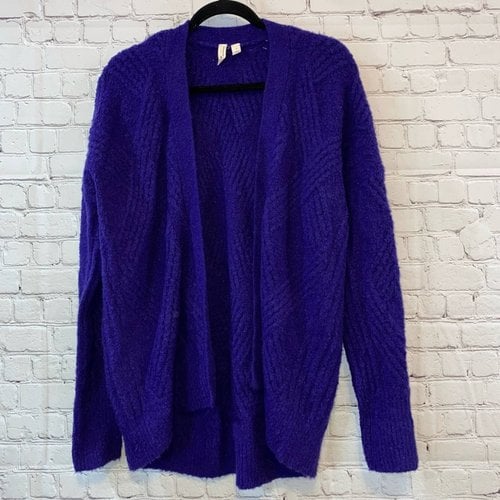 Pre-owned Anthropologie Wool Cardigan In Purple