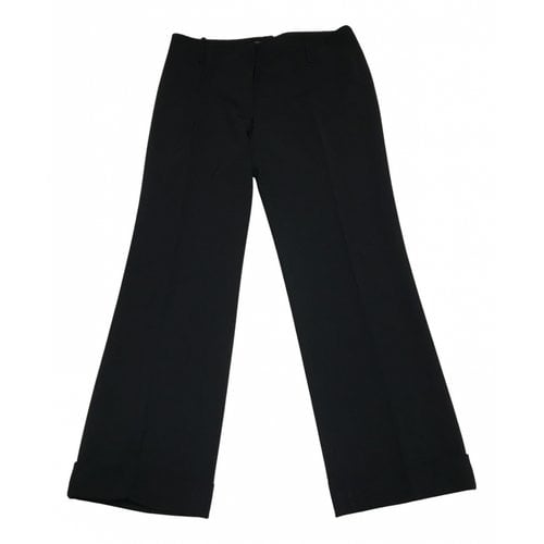 Pre-owned Alberto Biani Wool Straight Pants In Black