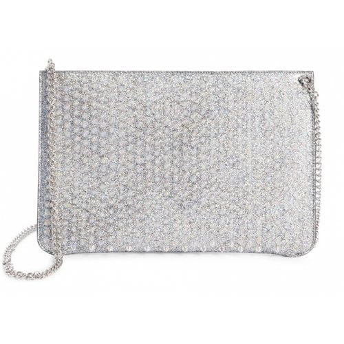 Pre-owned Christian Louboutin Leather Crossbody Bag In Silver