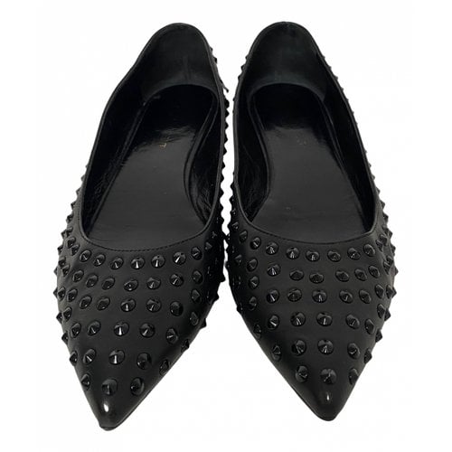 Pre-owned Saint Laurent Leather Ballet Flats In Black