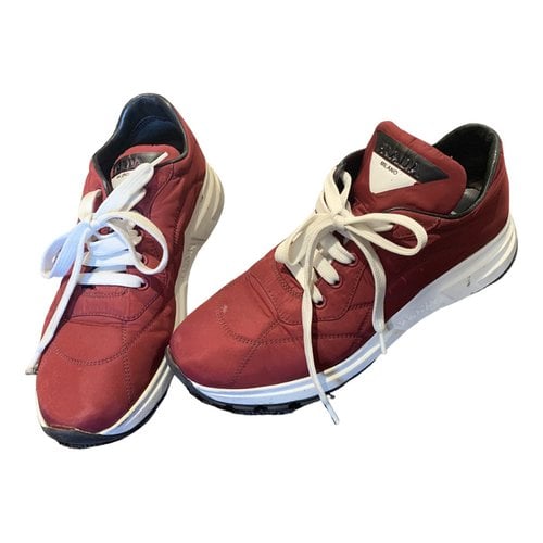 Pre-owned Prada Trainers In Red