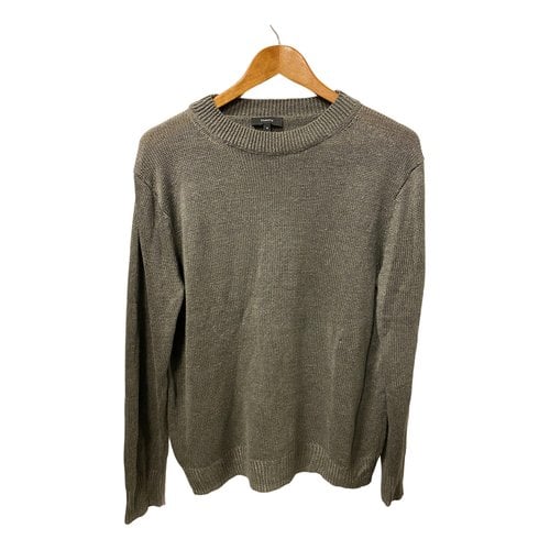 Pre-owned Theory Linen Jumper In Green