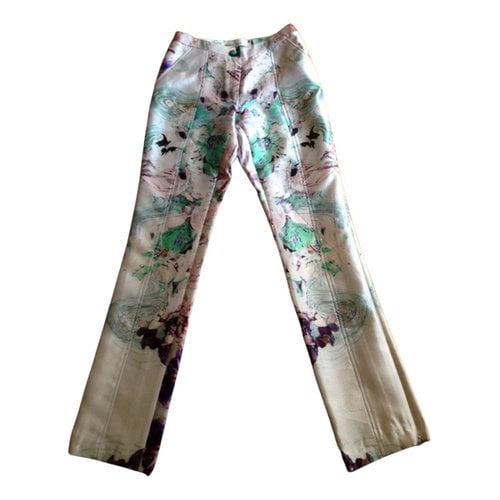 Pre-owned Prabal Gurung Silk Trousers In Multicolour