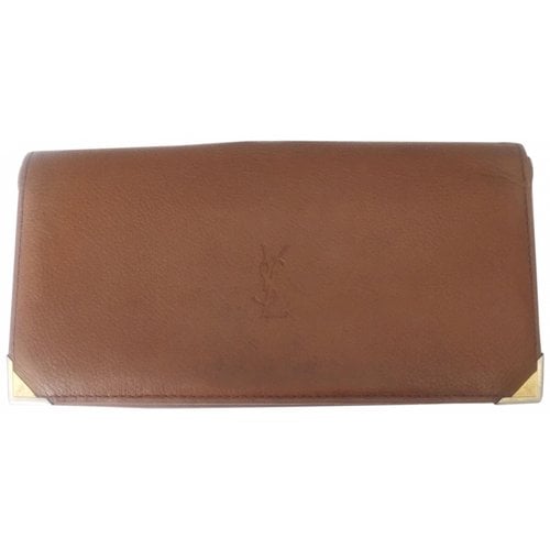 Pre-owned Saint Laurent Leather Wallet In Brown