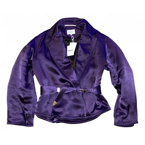 Pre-owned Nanushka Coat In Purple
