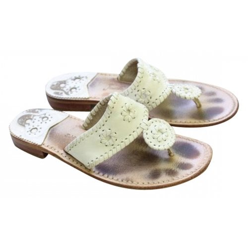 Pre-owned Jack Rogers Leather Sandals In White