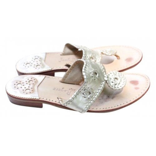 Pre-owned Jack Rogers Leather Sandals In Silver