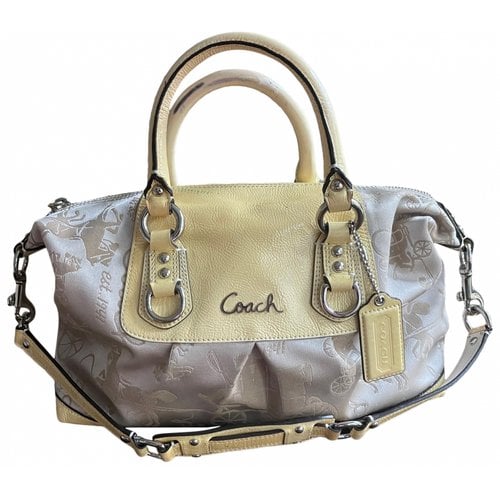 Pre-owned Coach Cloth Satchel In Yellow
