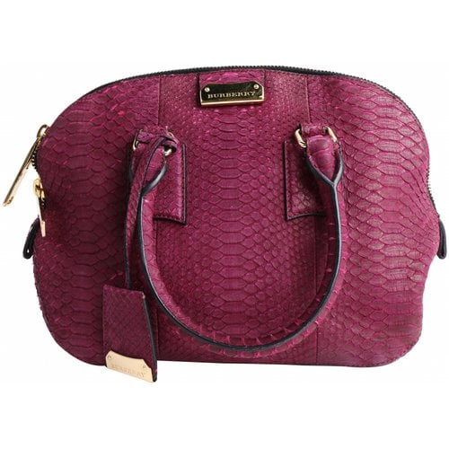 Pre-owned Burberry Exotic Leathers Handbag In Purple
