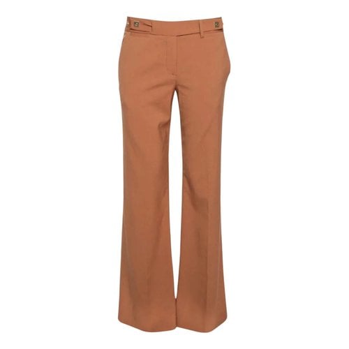 Pre-owned Diane Von Furstenberg Wool Trousers In Orange