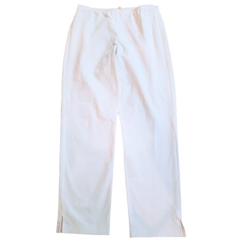 Pre-owned Eileen Fisher Straight Pants In White