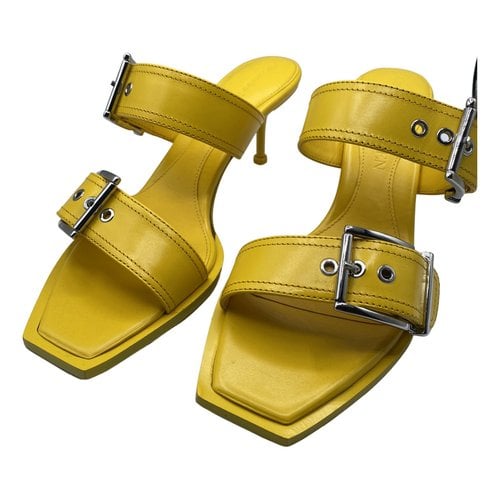 Pre-owned Alexander Mcqueen Leather Sandals In Yellow