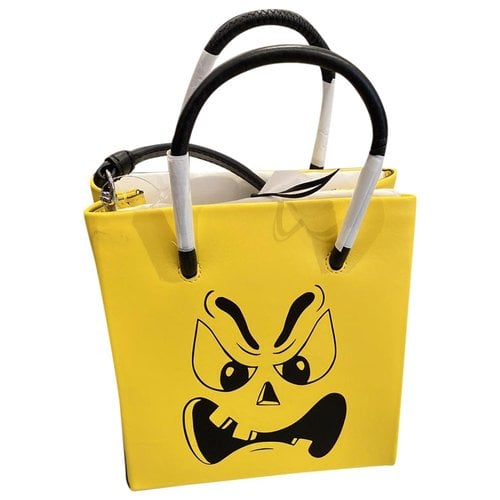 Pre-owned Moschino Leather Handbag In Yellow