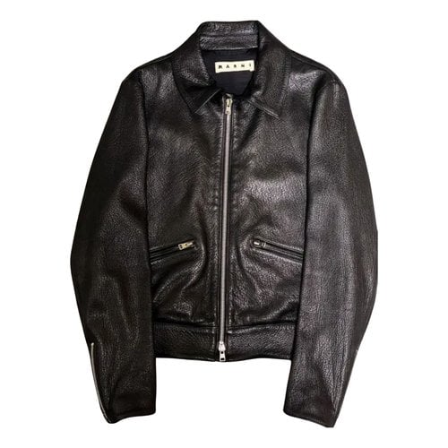 Pre-owned Marni Leather Jacket In Black