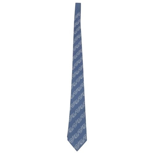 Pre-owned Versace Silk Tie In Blue