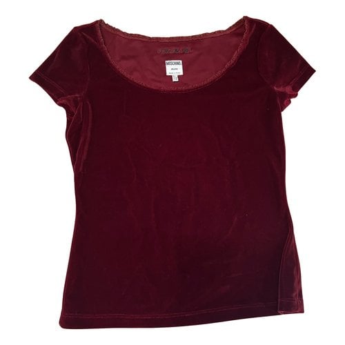 Pre-owned Moschino Cheap And Chic Velvet T-shirt In Burgundy