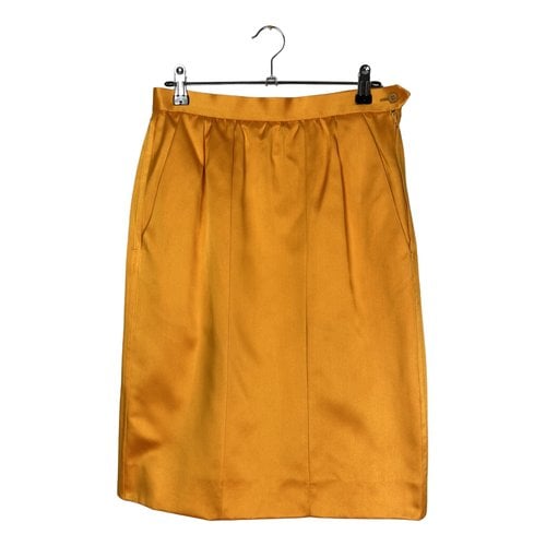 Pre-owned Saint Laurent Silk Mini Skirt In Yellow