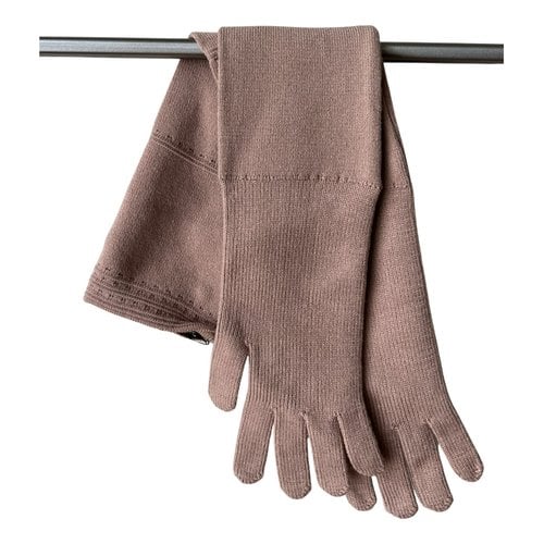 Pre-owned Alessandro Dell'acqua Long Gloves In Beige