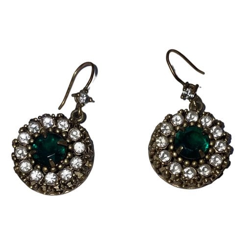 Pre-owned Juicy Couture Crystal Earrings In Green