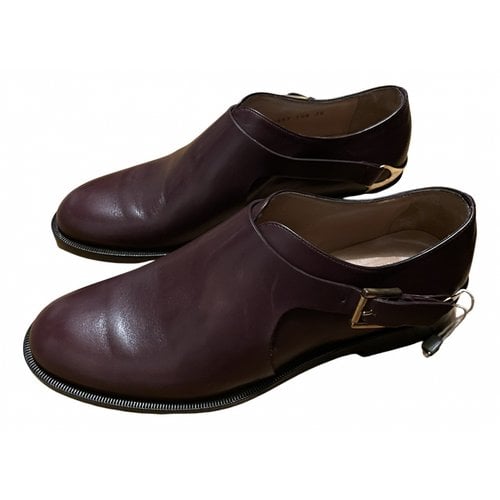 Pre-owned Fratelli Rossetti Leather Lace Ups In Burgundy