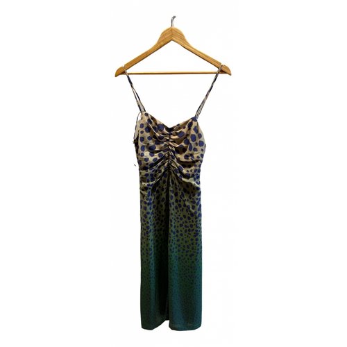 Pre-owned House Of Holland Silk Mid-length Dress In Green