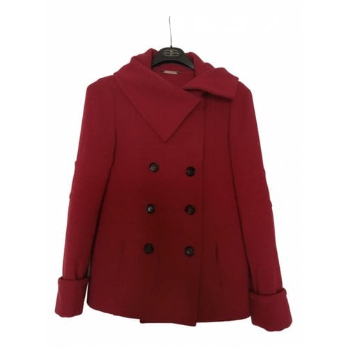 Pre-owned Atos Lombardini Wool Coat In Red