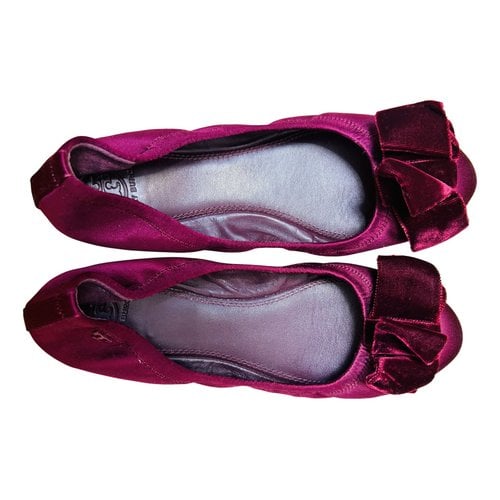 Pre-owned Tory Burch Cloth Ballet Flats In Purple