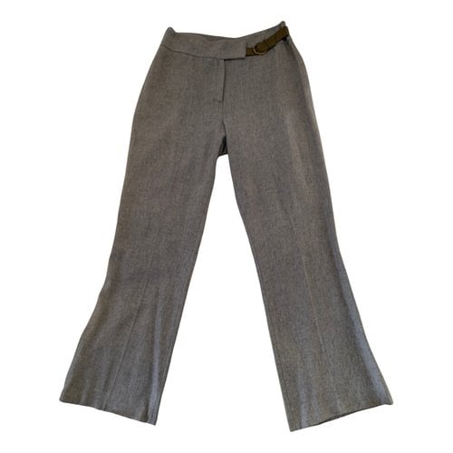 Pre-owned Emanuel Ungaro Linen Trousers In Grey