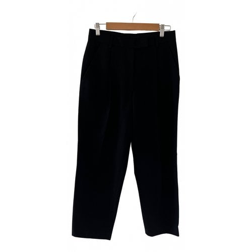 Pre-owned Dries Van Noten Wool Straight Pants In Black