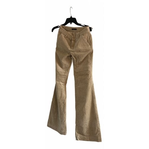 Pre-owned Massimo Dutti Cloth Trousers In Beige