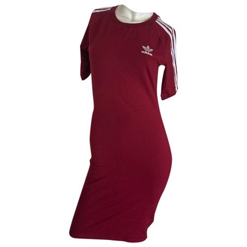 Pre-owned Adidas Originals Mid-length Dress In Burgundy