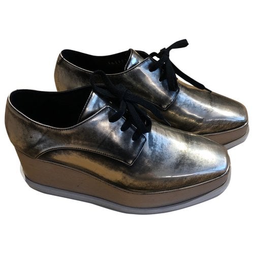 Pre-owned Stella Mccartney Leather Lace Ups In Metallic