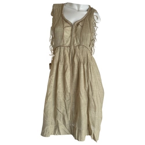 Pre-owned Isabel Marant Silk Mid-length Dress In Ecru