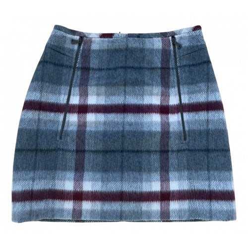 Pre-owned Tommy Hilfiger Wool Mini Skirt In Grey