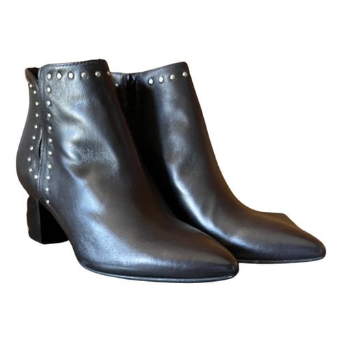 Pre-owned Rebels Leather Biker Boots In Black