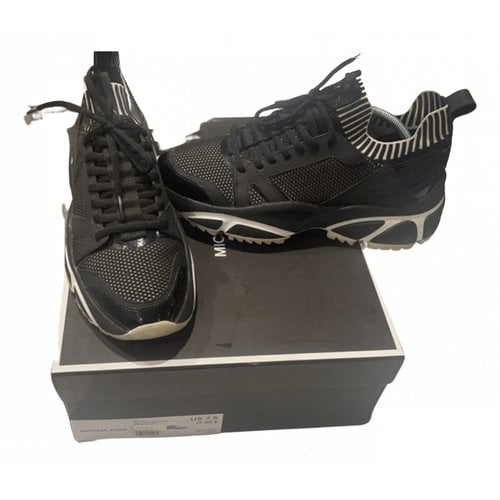 Pre-owned Michael Kors Cloth Low Trainers In Black